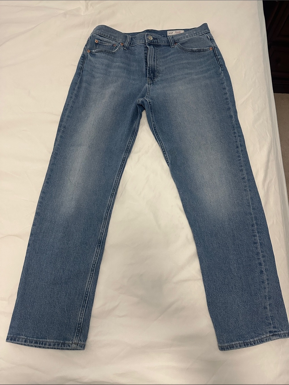GAP woman’s 80s high rise straight Light Blue Straight Jeans 32 / 14 regular